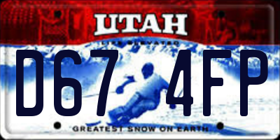 UT license plate D674FP