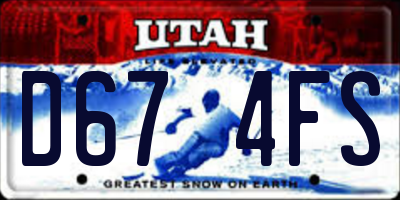 UT license plate D674FS