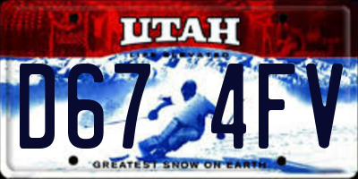 UT license plate D674FV