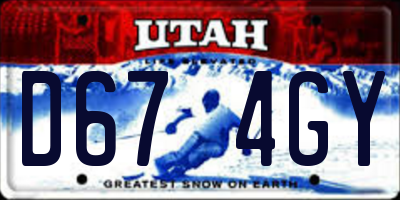 UT license plate D674GY