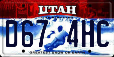 UT license plate D674HC