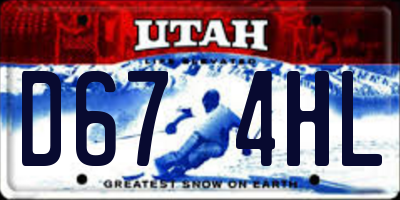UT license plate D674HL