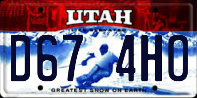 UT license plate D674HO