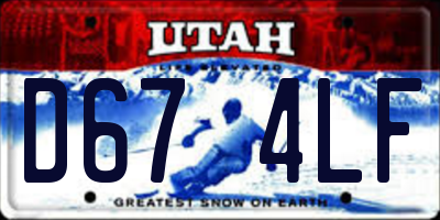 UT license plate D674LF