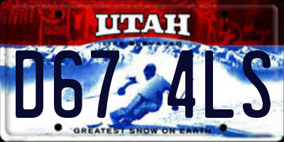 UT license plate D674LS