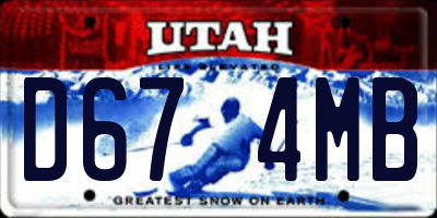 UT license plate D674MB