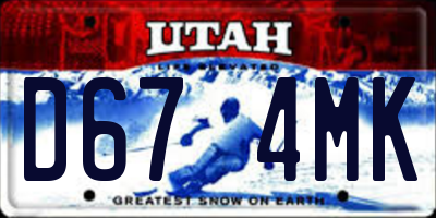 UT license plate D674MK