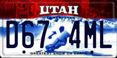 UT license plate D674ML