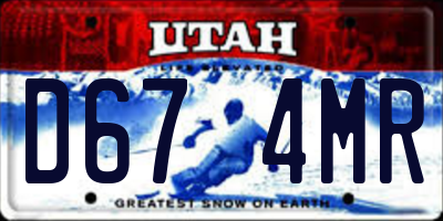 UT license plate D674MR