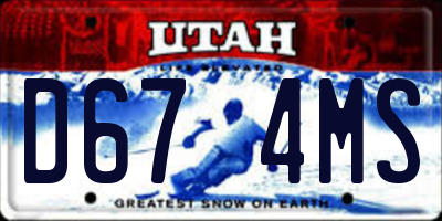 UT license plate D674MS