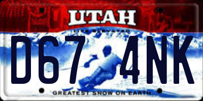 UT license plate D674NK