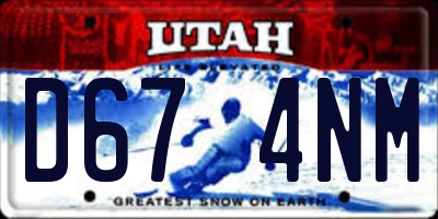 UT license plate D674NM