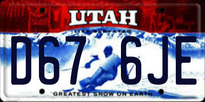 UT license plate D676JE