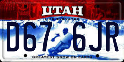 UT license plate D676JR
