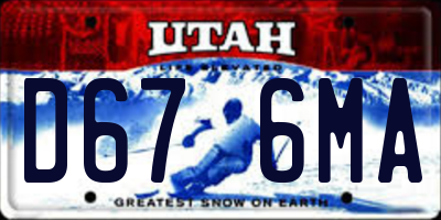 UT license plate D676MA
