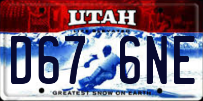 UT license plate D676NE