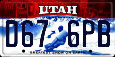 UT license plate D676PB