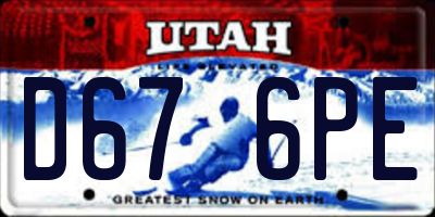 UT license plate D676PE