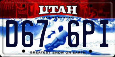 UT license plate D676PI