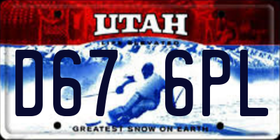 UT license plate D676PL