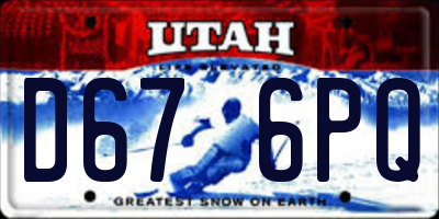 UT license plate D676PQ