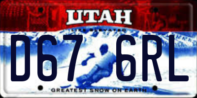 UT license plate D676RL