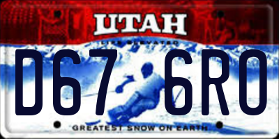 UT license plate D676RO