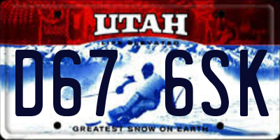 UT license plate D676SK