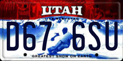 UT license plate D676SU