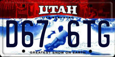 UT license plate D676TG