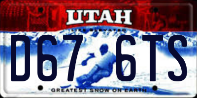 UT license plate D676TS