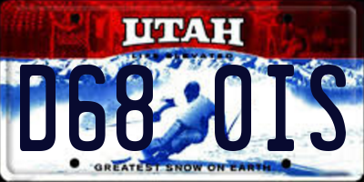 UT license plate D680IS
