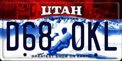 UT license plate D680KL