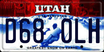 UT license plate D680LH