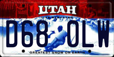 UT license plate D680LW