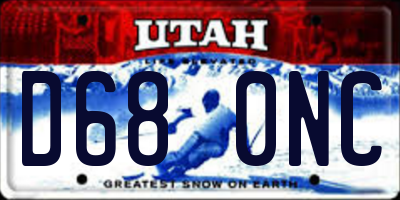 UT license plate D680NC