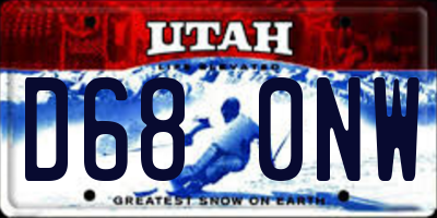 UT license plate D680NW