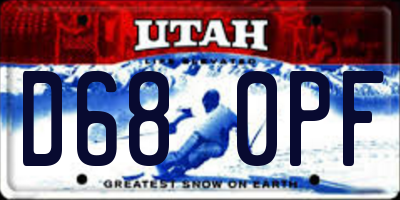 UT license plate D680PF