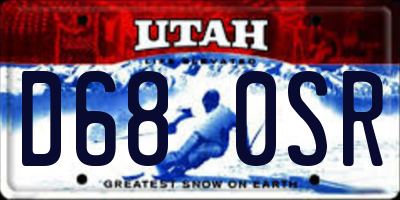 UT license plate D680SR