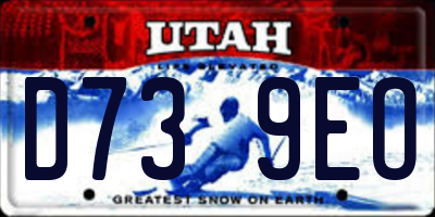 UT license plate D739EO