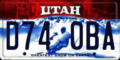 UT license plate D740BA