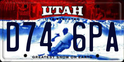 UT license plate D746PA