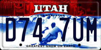 UT license plate D747UM