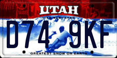 UT license plate D749KF