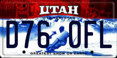 UT license plate D760FL