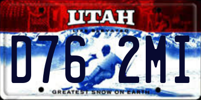 UT license plate D762MI