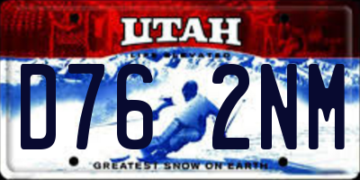 UT license plate D762NM