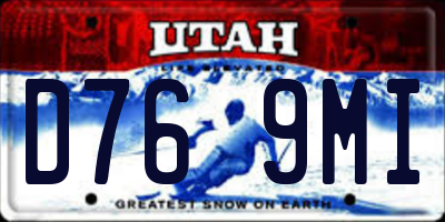 UT license plate D769MI