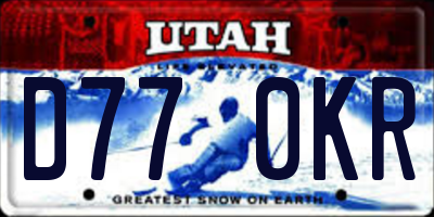 UT license plate D770KR