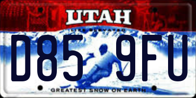 UT license plate D859FU